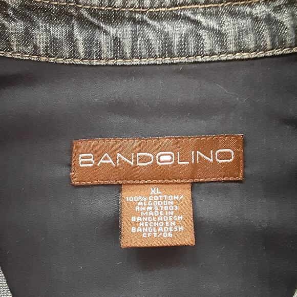 Vintage 90s Gilet Denim Vest Brass Button Military Ruffle Jean Jacket XL Cottage - Picture 6 of 10